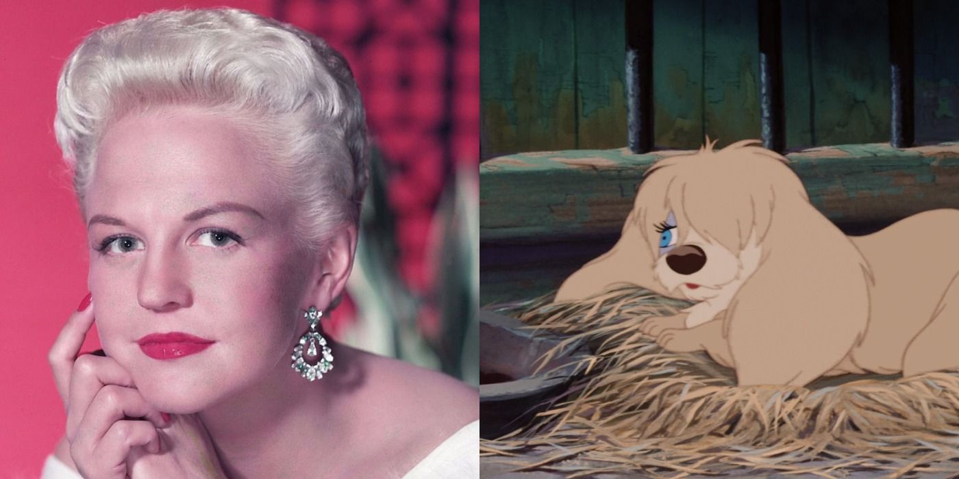 Separated Portraits of Peggy Lee and Peg in Lady and the Tramp